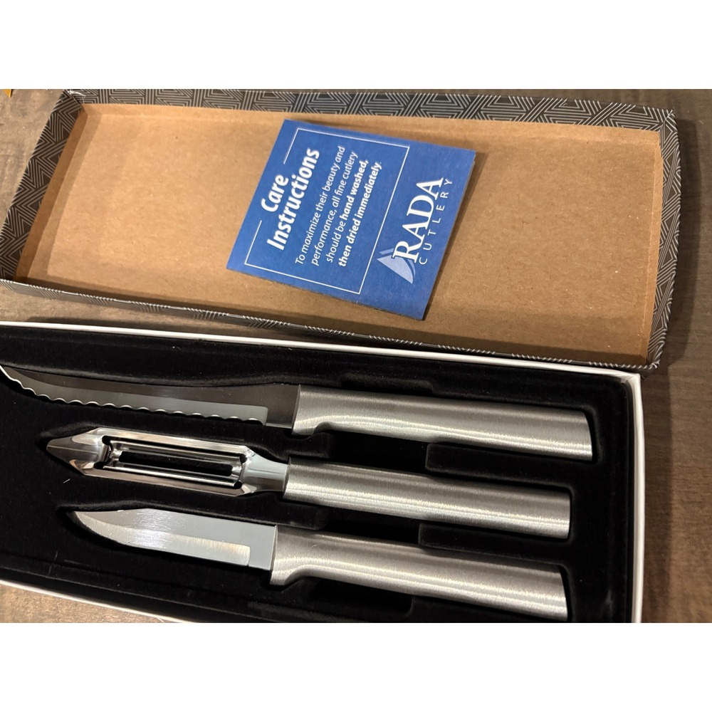 Rada Cutlery 3 Piece Gift Set Paring Knife Tomato Knife Vegetable Peeler S01